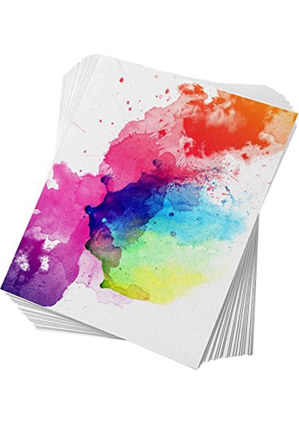 60 Yaprak Suluboya Kağıdı, Soğuk Pres %50 Pamuk ve 140 Lb / 300 Gsm Asitsiz Toplu Beyaz Kağıt (10,63 x 7,68 Inç) (Yurt Dışından)