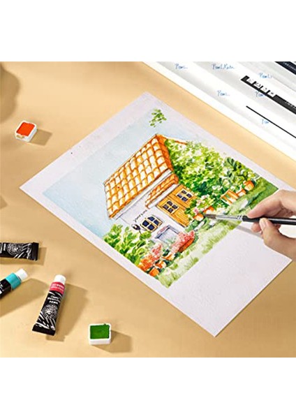 60 Yaprak Suluboya Kağıdı, Soğuk Pres %50 Pamuk ve 140 Lb / 300 Gsm Asitsiz Toplu Beyaz Kağıt (10,63 x 7,68 Inç) (Yurt Dışından) modelleri