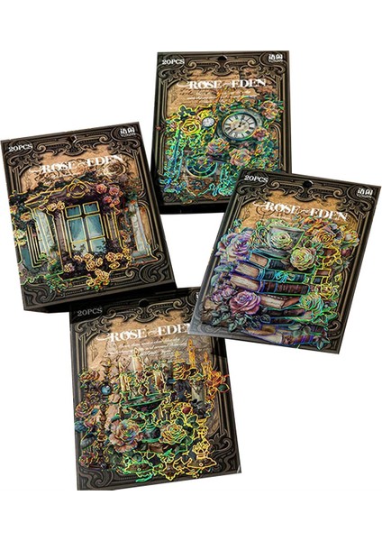 80 Adet Vintage Çıkartma Paketi - Muhteşem Çiçekler Güller Çıkartmalar Saatler, Pencere Pervazları, Kitaplar, Mumlar - Kendin Yap El Sanatları Malzemeleri (Yurt Dışından)