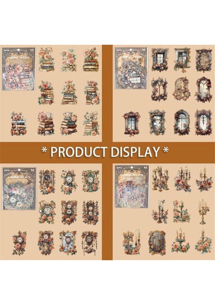 80 Adet Vintage Çıkartma Paketi - Muhteşem Çiçekler Güller Çıkartmalar Saatler, Pencere Pervazları, Kitaplar, Mumlar - Kendin Yap El Sanatları Malzemeleri (Yurt Dışından) modelleri