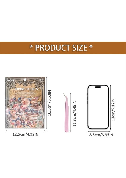 80 Adet Vintage Çıkartma Paketi - Muhteşem Çiçekler Güller Çıkartmalar Saatler, Pencere Pervazları, Kitaplar, Mumlar - Kendin Yap El Sanatları Malzemeleri (Yurt Dışından) fırsatları