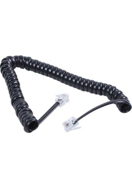Yedek Rj9 4P4C Fiş Sarmal Esnek Telefon Ahizeleri Kablo Hattı Siyah (Yurt Dışından)