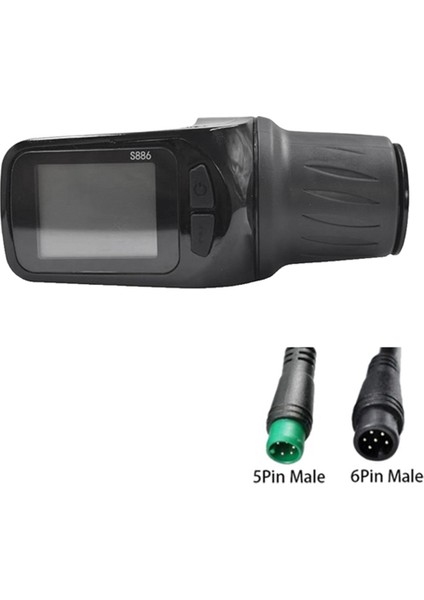 24V 36V 48V 60V S886 Ebike LCD Ekran Paneli Elektrikli Scooter Bisiklet Için Büküm Gaz Kelebeği ile Ayarlayın (5pın) (Yurt Dışından)