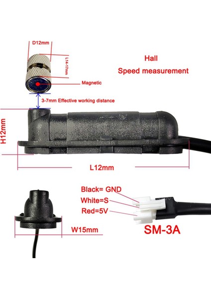 Elektrikli Bisiklet Kt Harici Hız Sensörü Kt-Bs-1 Hız Sensörü, 3 Çekirdek (Yurt Dışından)