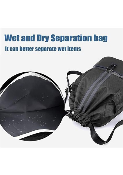 Unisex Bağcıklı Sırt Çantası, Su Geçirmez Spor Çantası, Ayakkabı Bölmeli Dayanıklı Spor Çantası, Spor Için, Okul Grisi (Yurt Dışından) fiyatları