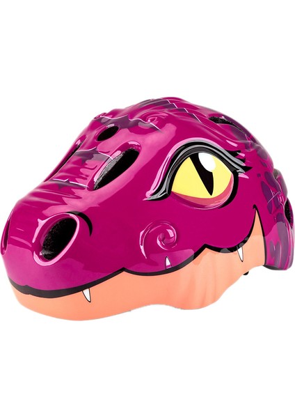 Çocuk Bisiklet Kaskı Tasarım Dinozor Desenli Güvenlik Bisiklet Mtb Bisiklet Ultralight Kask Yürümeye Başlayanlardan Ayarlanabilir Gül Kırmızı (Yurt Dışından)