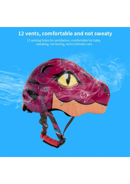 Çocuk Bisiklet Kaskı Tasarım Dinozor Desenli Güvenlik Bisiklet Mtb Bisiklet Ultralight Kask Yürümeye Başlayanlardan Ayarlanabilir Gül Kırmızı (Yurt Dışından) modelleri