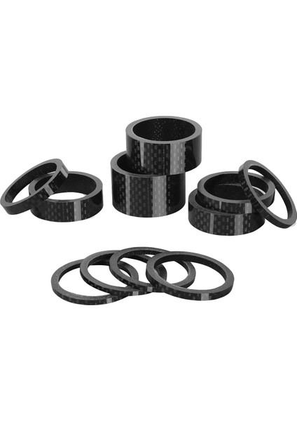 11 Adet Kulaklık Ara Parçası Bisiklet 28.6mm Çatal Gövde Karbon Fiber Rondela Dağ Bisikletleri Yol Bisikleti Dişsiz Kulaklık Ara Parçaları (Yurt Dışından)