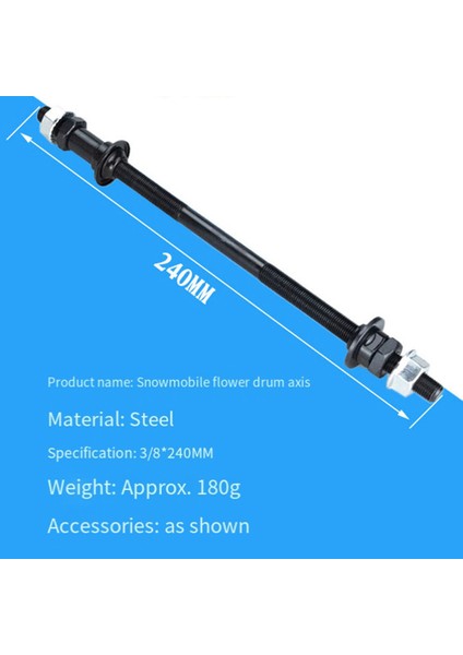 Uzatılmış 240MM Dağ Bisikleti Kar Bisikleti Yağ Bisiklet Hub Arka Aks Takılmış Katı Aks Arka Aks Bisiklet Aksesuarları (Yurt Dışından)