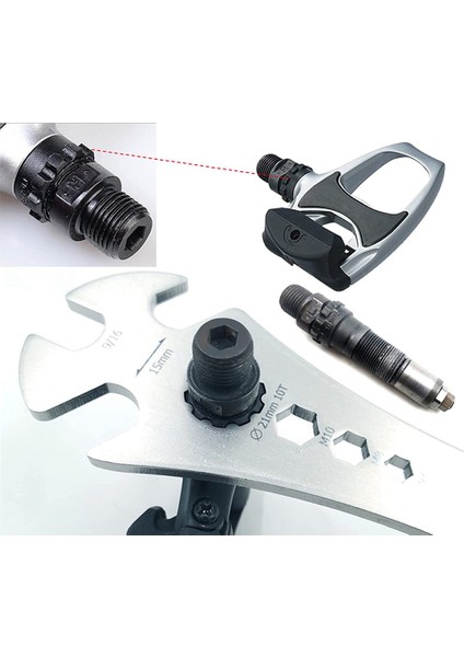 Bıkersay 2 Adet Bisiklet Pedal Anahtarı, Ekstra Uzun Saplı Bisiklet Pedal Çıkarma Anahtarı, 15MM, 9/16 Pedal Çıkarma Aleti (Yurt Dışından)