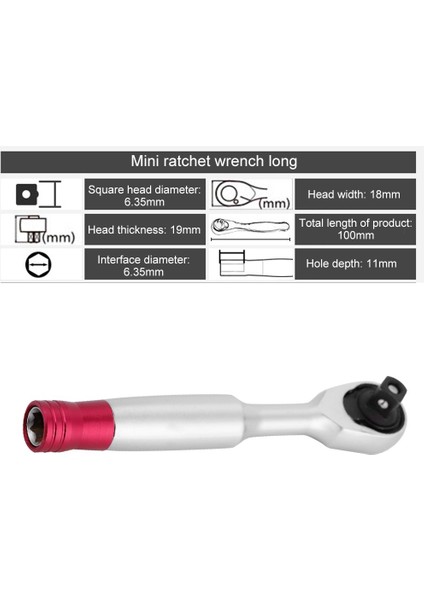 1/4 Inç 85 mm Mini Tork Cırcır Anahtarı Seti El Onarım Aracı Araç Bisiklet Bisiklet Için Lokma Anahtar Seti Aracı (Yurt Dışından)