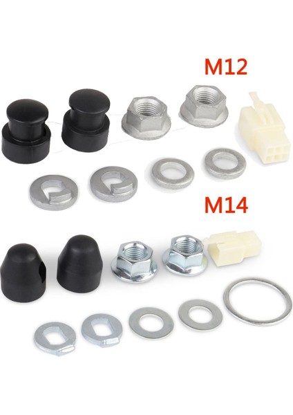 E-Bisiklet Elektrikli Bisiklet Hub Motor Aks M12 Ön Kilit Somunu/kilit Yıkama/ara Parça/somun Kapağı 12MM Mil ile (Yurt Dışından)