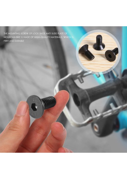 Adet Mtb Bisiklet Kilidi Ayakkabı Kelepçesi Montaj Vidası Shimano Spd Kendinden Kilitlemeli Pedal Kilidi Çelik Siyah (Yurt Dışından)