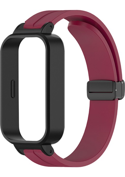 Xiaomi Smart Band 9 Active / Redmi Band 3 Silikon Watch Band Manyetik Katlanır Toka Bilek Kayışı (Yurt Dışından)