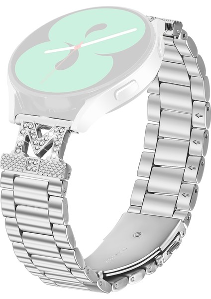 Huami Amazfit Gts Band Rhinestones Dekor 3 Boncuklu Gümüş Paslanmaz Çelik Saat Kayışı (Yurt Dışından)