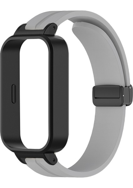 Xiaomi Smart Band 9 Active / Redmi Band 3 Silikon Watch Band Manyetik Katlanır Toka Bilek Kayışı (Yurt Dışından)