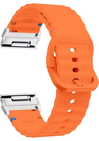 Garmin Fenix 8 51MM / Enduro 3 / Enduro 2 Hızlı Bırakma Dalgalı Doku Silikon Kayış Gümüş Konnektörlü (Yurt Dışından)
