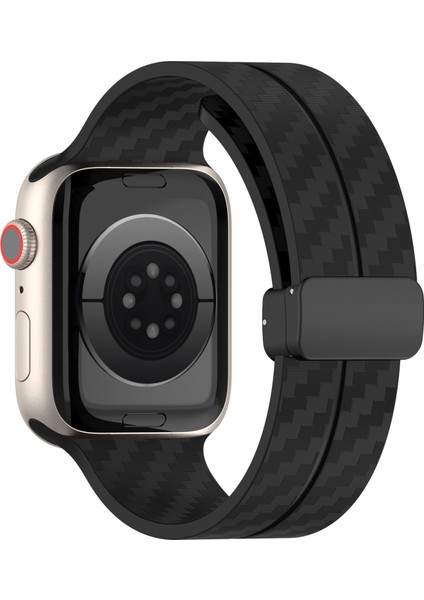 Apple Watch Series 10 9 8 7 Se 6 42MM 41MM 40MM 38MM Karbon Fiber Doku Watch Band (Yurt Dışından)