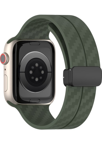 Apple Watch Series 10 9 8 7 Se 6 42MM 41MM 40MM 38MM Karbon Fiber Doku Watch Band (Yurt Dışından)