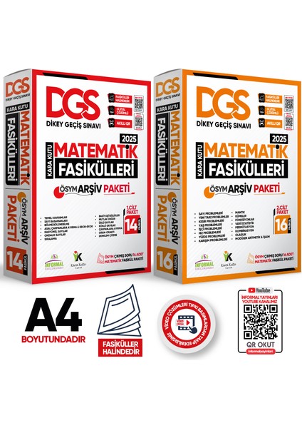 2025 Dgs Matematik Kara Kutu 1 ve 2.cilt Fasikül Seti (30LU) Ösym Çıkmış Soru Bankası Çözümlü Paket fiyatları
