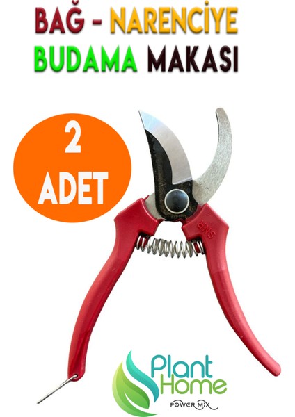 2 Adet Uygun Set Fiyatlı Bağ Makası Bahçe Bitki Çiçek Ağaç Dal Budama Makası