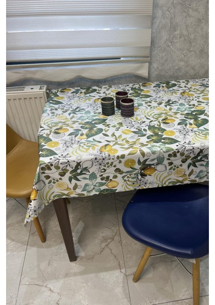 Pvc Elyaf Tabanlı Silinebilir Muşamba Masa ÖRTÜSÜ_LIMON_8302