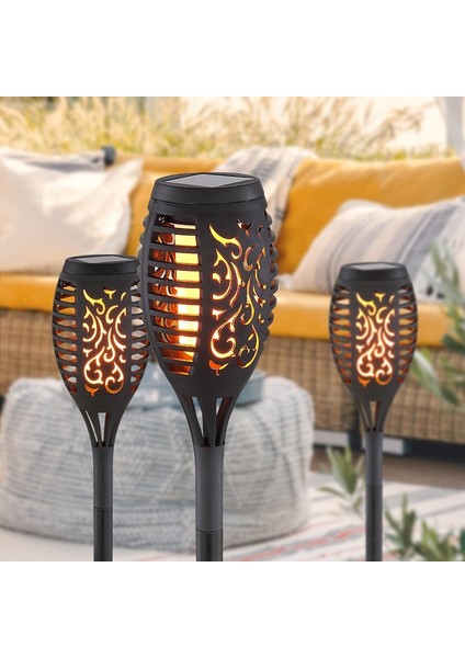 Hpy Y PM-15940 12 Ledli IP65 Alevli Solar Bahçe Aydınlatma Kutulu 2li Paket