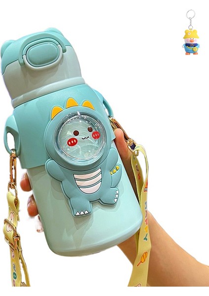 Sevimli Çocuk Termos Bardak Karikatür Taşınabilir Öğrenci Çocuk Pipetli Su Bardağı (Yurt Dışından)