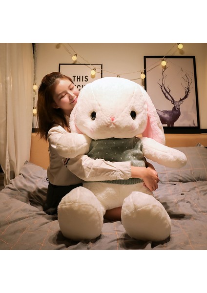 Büyük Panda Ayı Kurumi Melodi Beyaz Tavşan Peluş Oyuncak Bebek Bebek 80CM (Yurt Dışından)