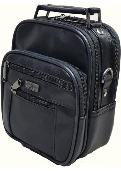 Şık Çelik Kasalı Erkek Deri Çanta, Orta Boy, Siyah, Hakiki Deri, Mini Tasarım fiyatları