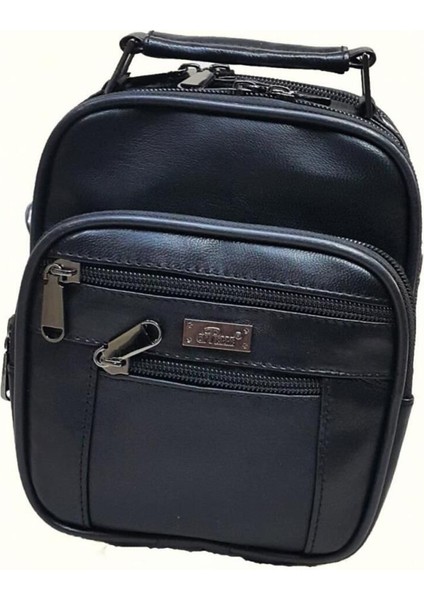 Şık Çelik Kasalı Erkek Deri Çanta, Orta Boy, Siyah, Hakiki Deri, Mini Tasarım indirimleri