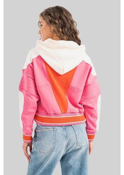 Kapüşonlu Kadın Sweatshirt Pembe