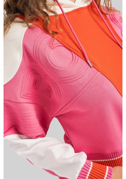 Kapüşonlu Kadın Sweatshirt Pembe