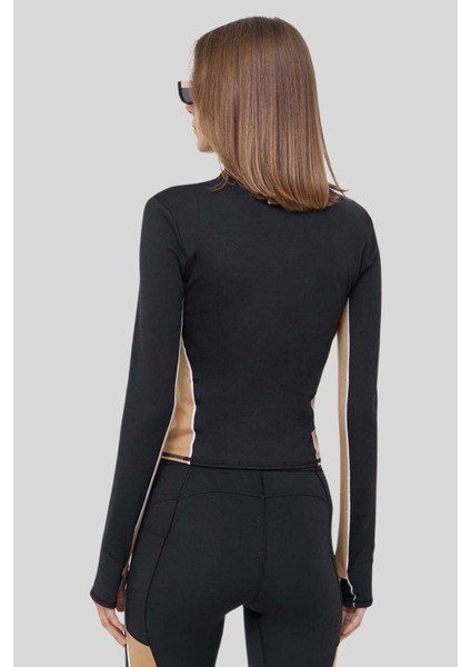 Fermuarlı Kadın Sweatshirt Siyah