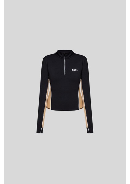 Fermuarlı Kadın Sweatshirt Siyah