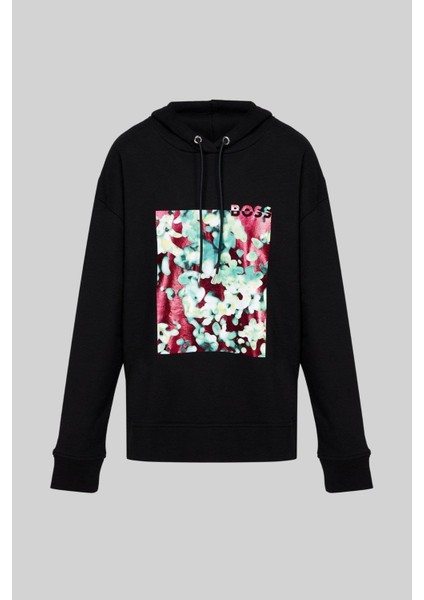 Kapüşonlu Regular Fit Kadın Sweatshirt Siyah