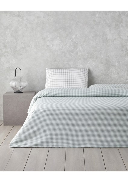 Simple Checks Kolay Ütülenir Çift Kişilik Nevresim Takımı 200 x 220 cm Seledon fiyatları
