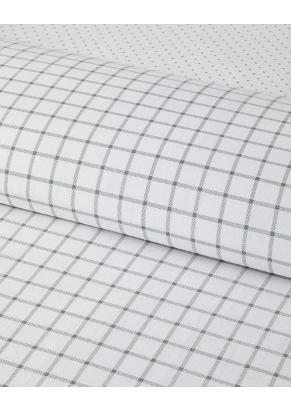 Simple Checks Kolay Ütülenir Çift Kişilik Nevresim Takımı 200 x 220 cm Seledon fırsatları