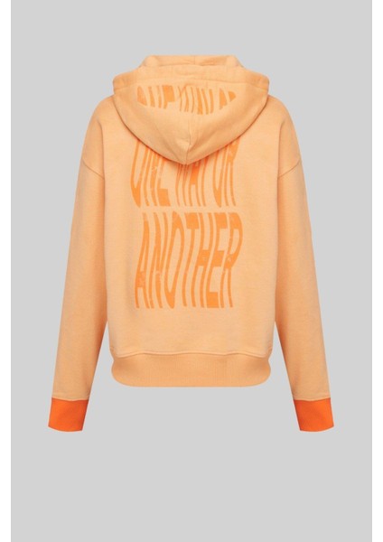 Kapüşonlu Kadın Sweatshirt Turuncu