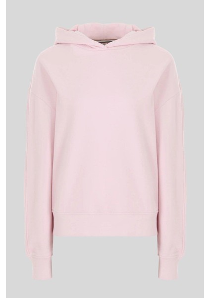 Pamuklu Kapüşonlu Kadın Sweatshirt Pembe
