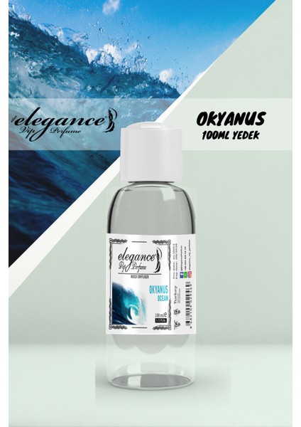 Elegance Vip Perfume Okyanus 100 ml - Yedek Dolum Şişesi Oda Kokusu Reed Diffuser