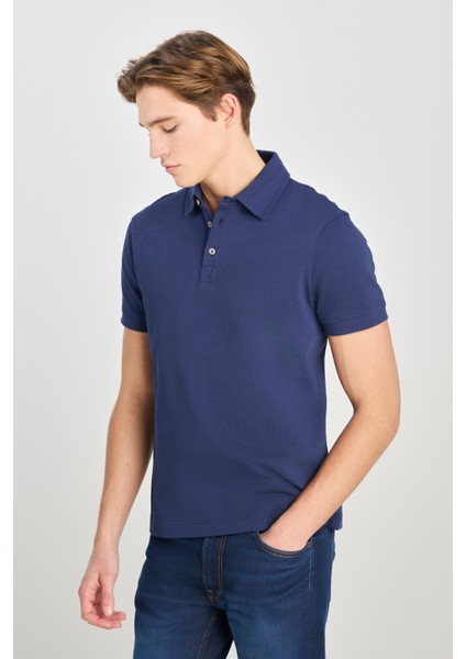 %100 Pamuk Regular Fit Normal Kesim Lacivert Polo Yaka Tişört fiyatları