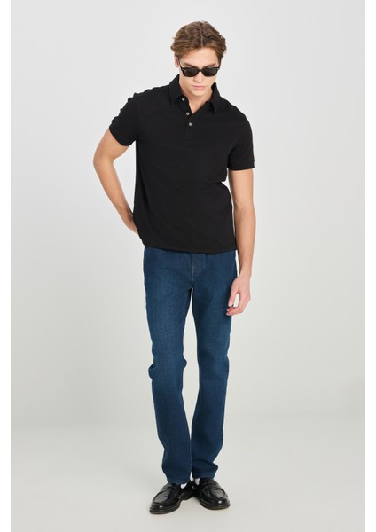 %100 Pamuk Regular Fit Normal Kesim Siyah Polo Yaka Tişört modelleri