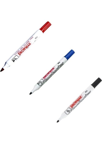 Siyah Kırmızı Mavi Blister 3 Lü Set Doldurulabilir Tahta Kalemi