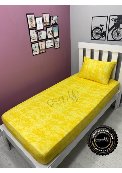 Kumaş Lastikli Çarşaf Seti Tek Kişilik 3 Ebat Gölge Sarı 100 x 200