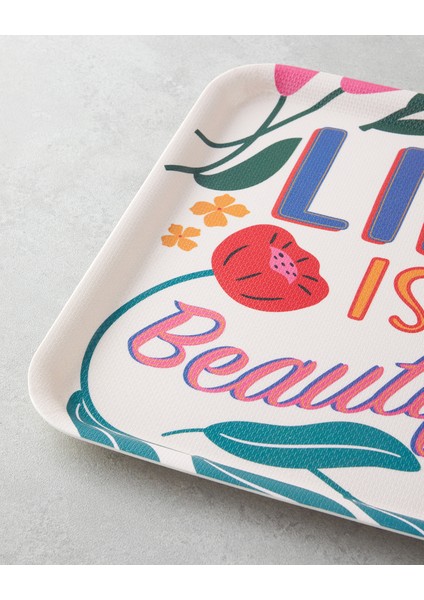 Rosy Life Melamin 2'li Tepsi 33-24 cm Renkli indirimleri