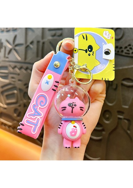 Oluşturucu Baş Maske, Kedi Keychain, Fun Space Cat Pendant, Bag Accessories (Yurt Dışından)