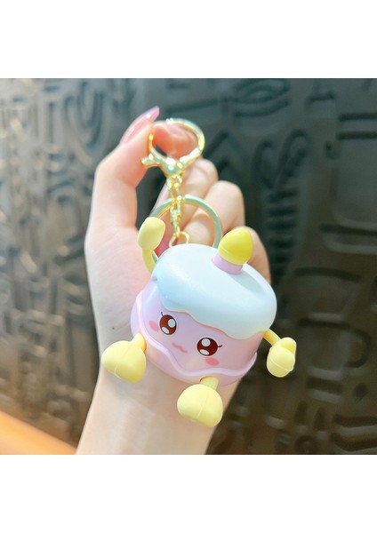 Yaratıcı Ses Mutlu Doğum Günü Parlayan Cake Keychain Jewelry Pendant Karitat Dolar Keychain (Yurt Dışından)