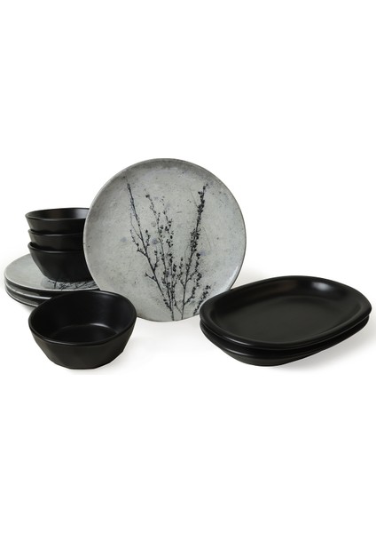 Black Little Flower Kahvaltı Takımı 10 Parça 4 Kişilik 20974