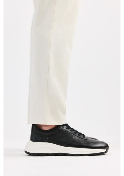 Hakiki Deri Siyah Erkek Spor Ayakkabı modelleri